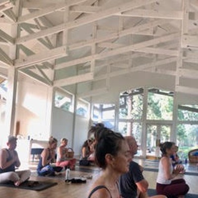 Yoga practice at White Aspen Creative, Bend.