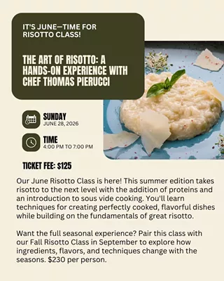 Image: The Art of Risotto: A Hands-On Experience with Chef Thomas Pierucci