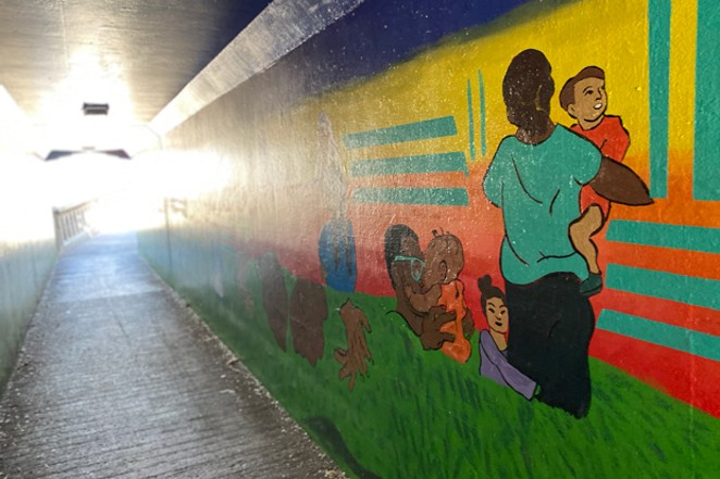 Mural Takes Shape in Franklin Tunnel