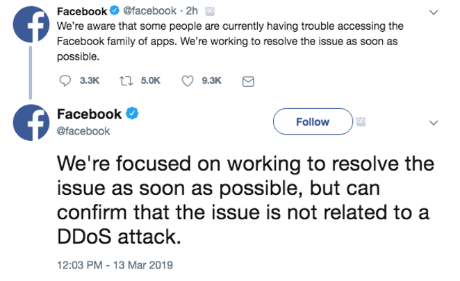 PSA: Facebook is Down
