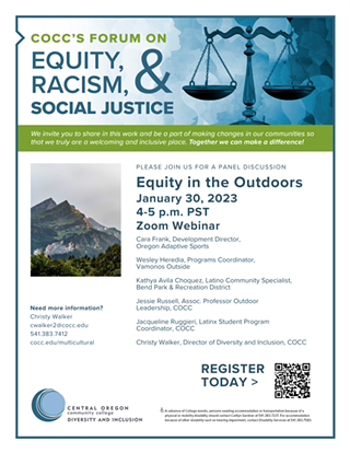 COCC's Forum on Equity, Racism and Social Justice: Equity in the Outdoors