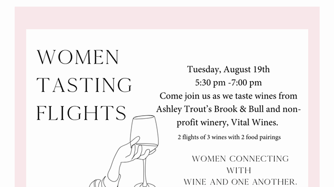 Image: Women Tasting Flights: Brook & Bull/Vital Wines